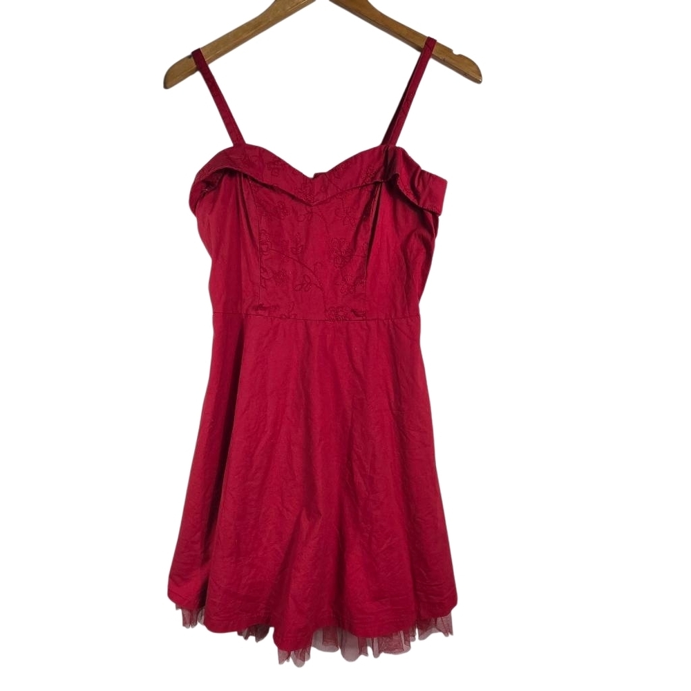 Royal Bones Red Midi Dress Women’s Gothic Punk Fit & Flare Size M